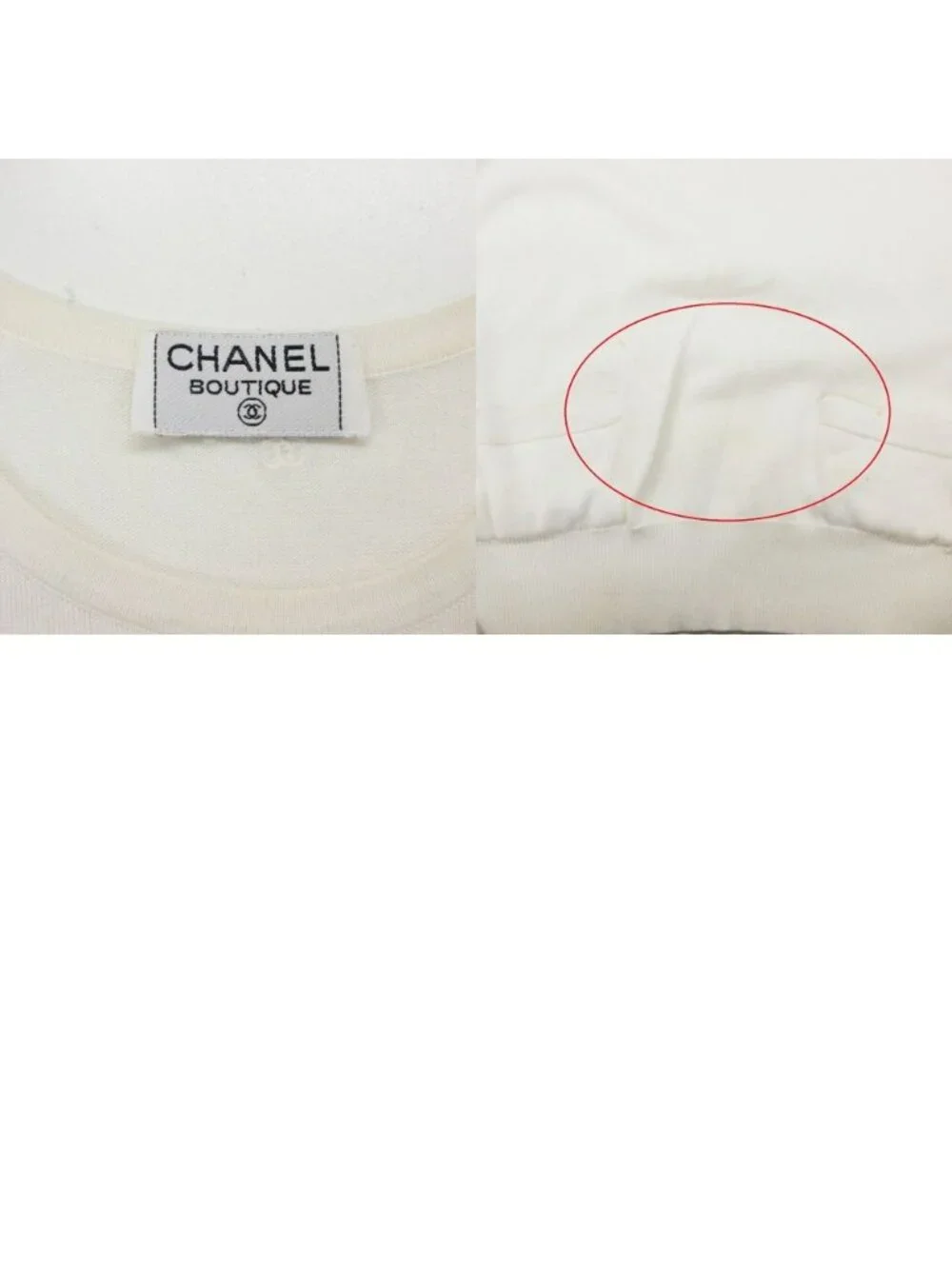 Chanel Knit Bag CC Logo Embroidery Sleeveless Pullover Lightweight Top White